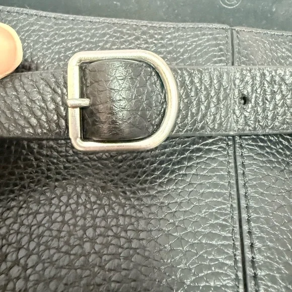 Treasure & Bond black peopled leather with suede flap closure crossbody bag - Picture 13 of 14